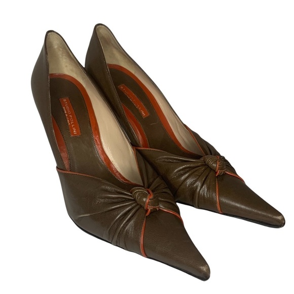 Studio Pollini Brown Knot Pumps - Picture 1 of 11